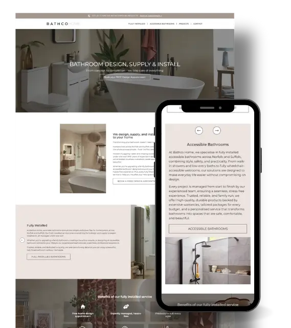 Bathco Home Website build